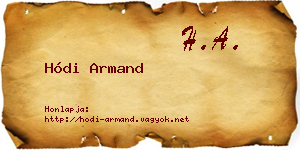 Hódi Armand névjegykártya